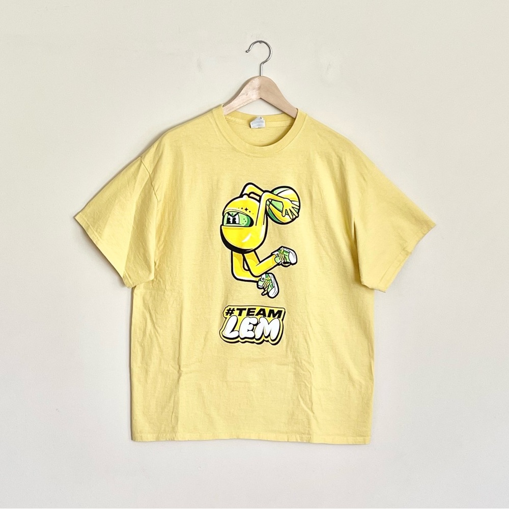 NEW Starry Soda #TeamLem Dunk Graphic Yellow Basketball Promo T Shirt Adult XL